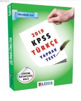 2019 KPSS Türkçe Yaprak Test Kolektif