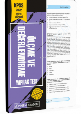 2022 KPSS Eğitim Bilimleri Ölçme ve Değerlendirme Yaprak Test Kolektif