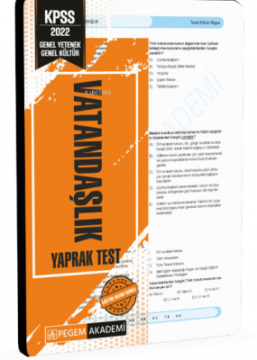 2022 KPSS Genel Yetenek Genel Kültür Vatandaşlık Yaprak Test Kolektif