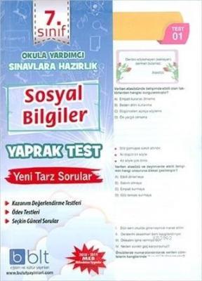 7. Sınıf Sosyal Bilgiler Yaprak Test