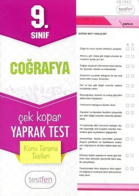 9. Sınıf Coğrafya Konu Tarama Yaprak Testleri Kolektif