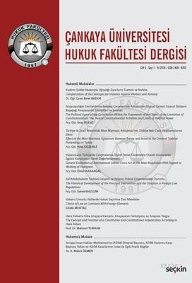 Çankaya Üniv.Hukuk Fak.Dergisi C:3 Sayı:1 Nisan 2018 Feriha Bilge Tanr