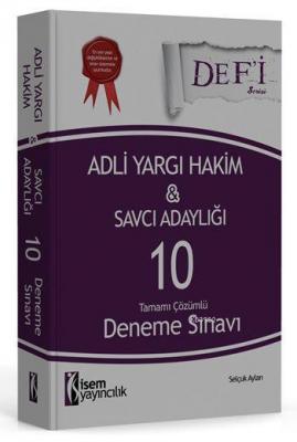 Def'i Adli Yargı Hakim ve Savcı Adaylığı 10 Deneme Sınavı 2016 Selçuk 