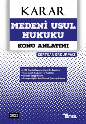 Karar Medeni Usul Hukuku Konu Anlatımı 2021 Sertkan Erdurmaz