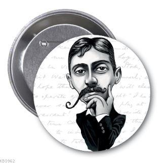 Marcel Proust Karikatür Rozet