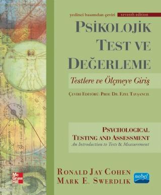 Psikolojik Test ve Değerleme Ronald Jay Cohen Mark E. Swerdlik