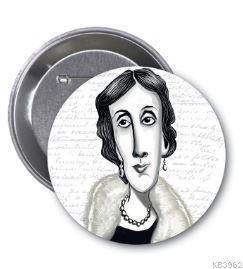 Virginia Woolf Karikatür Rozet